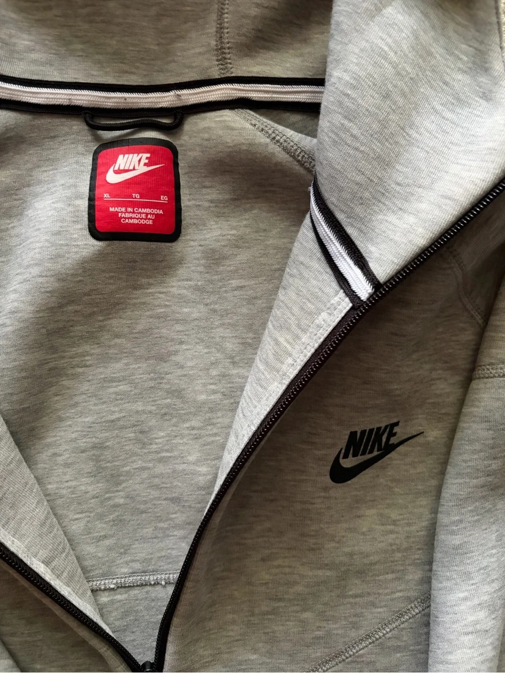 Authentic Nike Light Gray Tech Full-Zip Hoodie Jacket